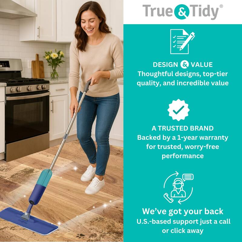 True & Tidy SPRAY-250 Spray Mop, Navy