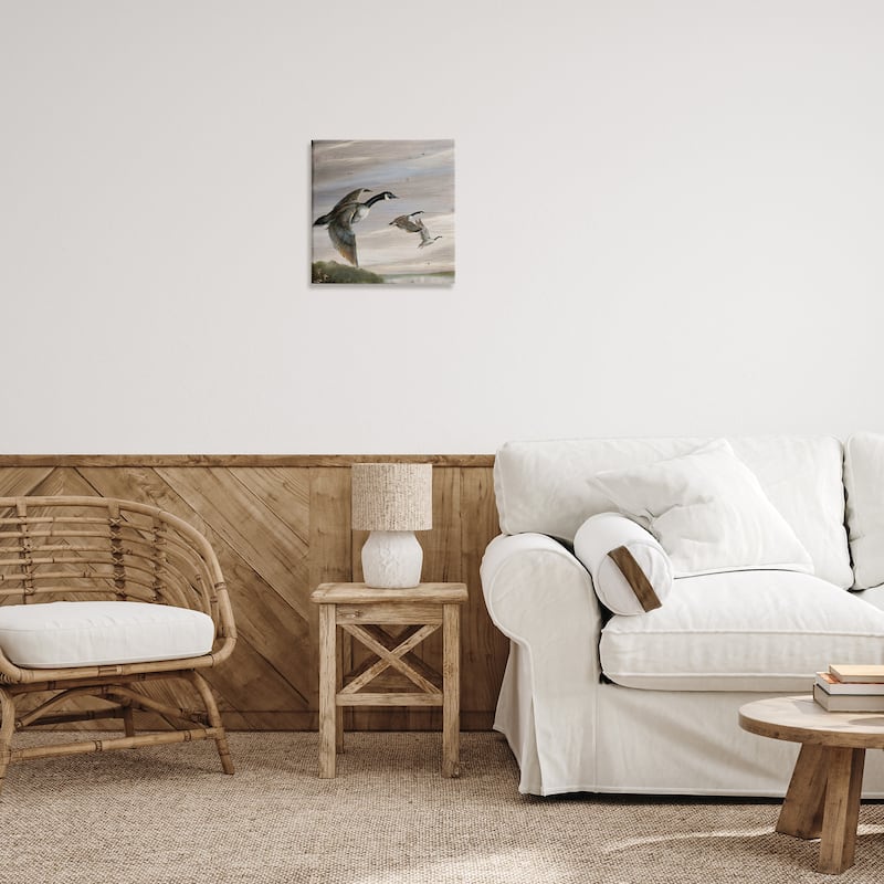 Stupell Flying Geese over Rustic Canvas Wall Art Design By Ruane Manning