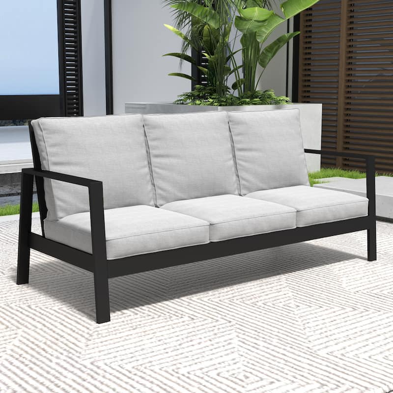 74.8'' Metal Outdoor Patio Sofa