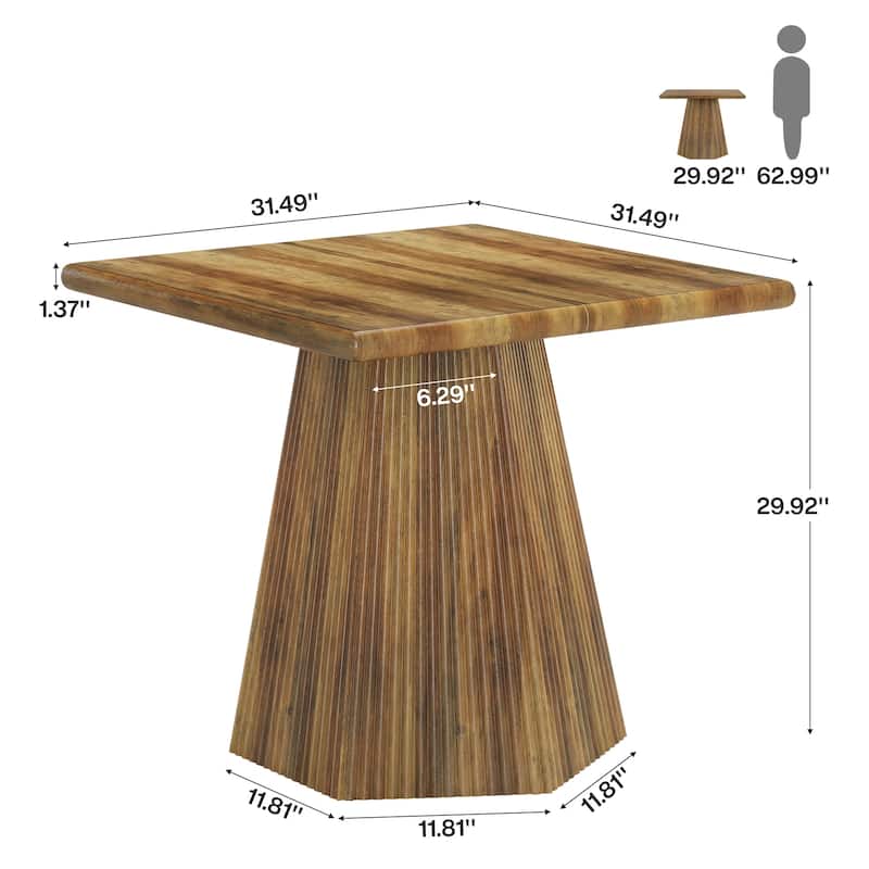 32 Inch Square Dining Table for 4 - 31.5" W x 31.5" D x 29.9" H