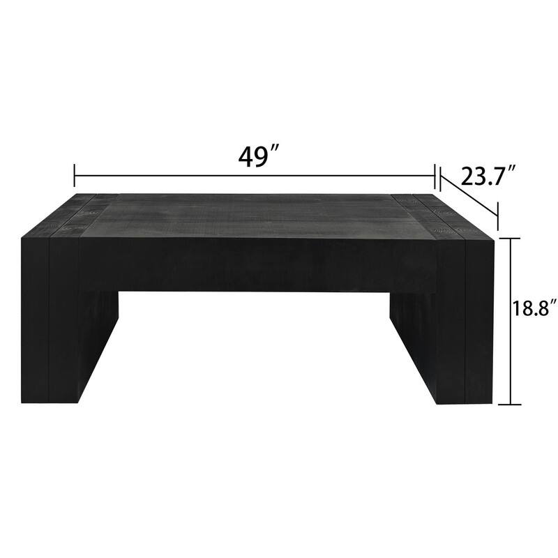 Coffee Table, Rustic Wood Center Table, Rectangle Cocktail Tea Table