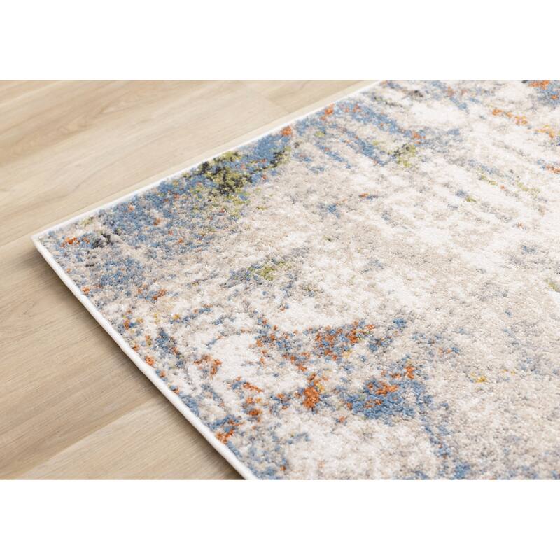 Solace Collection - Soft Low-Pile Multi-Colored Granite Area Rug