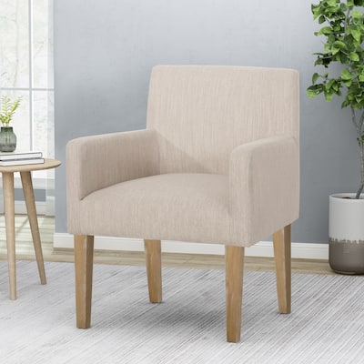 Beige Fabric Accent Chair Armchair Reading Sofa Chair Dining Chair