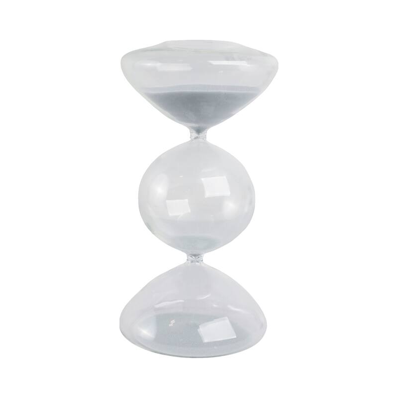 Glass Hourglass Timer Abstract Decorative Sculpture with Modern Design