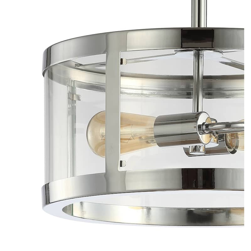 Selema 2-Light Iron/Glass Modern LED Flush Mount, by JONATHAN Y