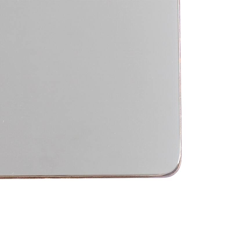 Gold Metal Vanity Bathroom Wall Mirror with Curved Corners - 30" H x 23.5" W
