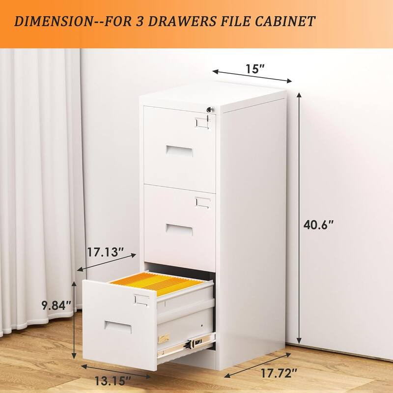 3 Drawer Mobile/Vertical File Cabinet for Home Office