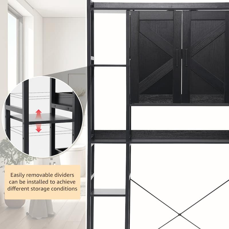 Over The Toilet Storage Cabinet Bathroom Organizer with Double Doors