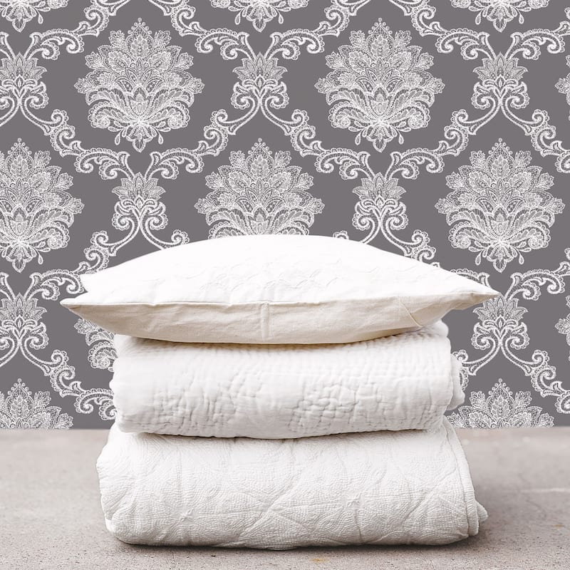 Galerie Wallcoverings Nordic Elements La Dentelle Damask Non-woven Matte Wallpaper Roll