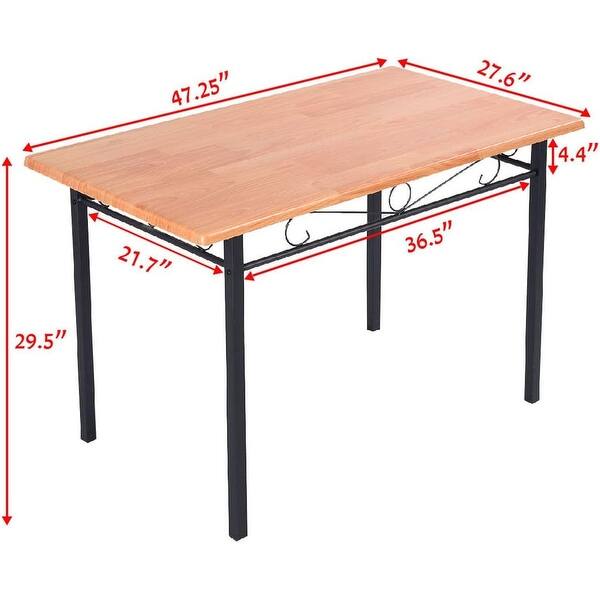 Costway 47'' Dining Table Modern Rectangular Kitchen with Spacious ...