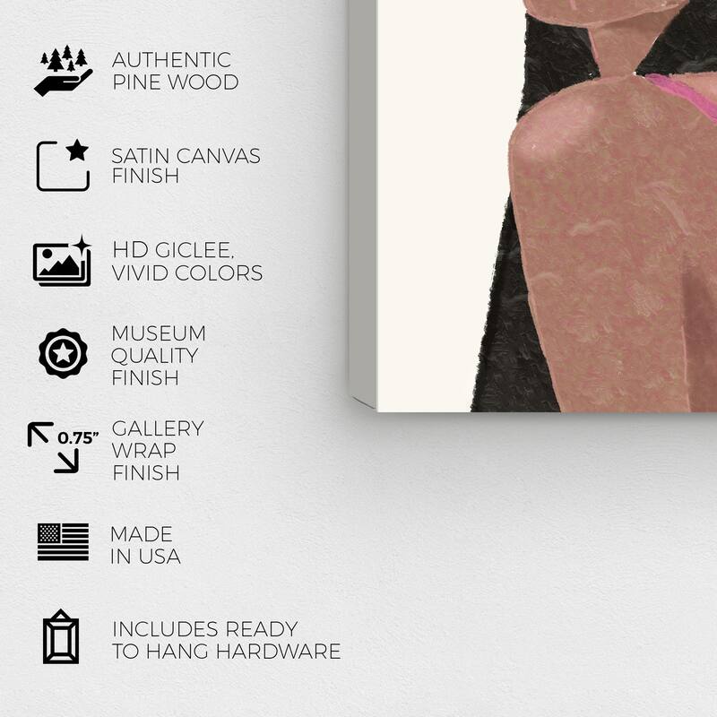 Wynwood Studio Canvas Fashion and Glam Pretty Serious Black and Cream White Modern & Contemporary Wall Art Canvas Print