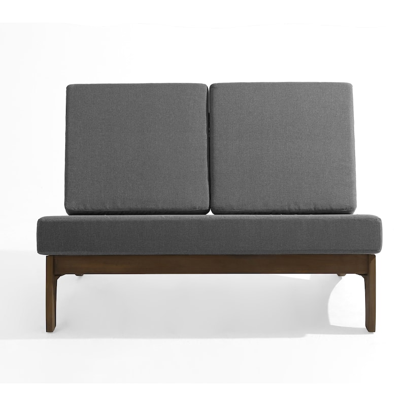 Outdoor Teak Wood Patio Loveseat with Cushions