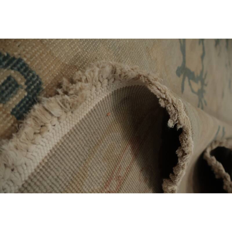 Hand Knotted Oriental 100% Wool Carpet Traditional Floral Beige & Ivories Ziegler Area Rug - 9' 6'' X 7' 10''