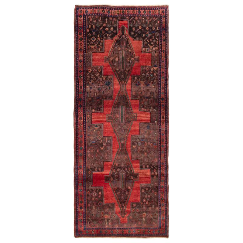 ECARPETGALLERY Hand-knotted Konya Anatolian Red Wool Rug - 4'5 x 10'9 - Red - 4'5 x 10'9