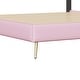 preview thumbnail 9 of 8, Twin size Upholstered Princess Bed With Crown Headboard,with Headboard and Footboard with Light Strips,White+Pink