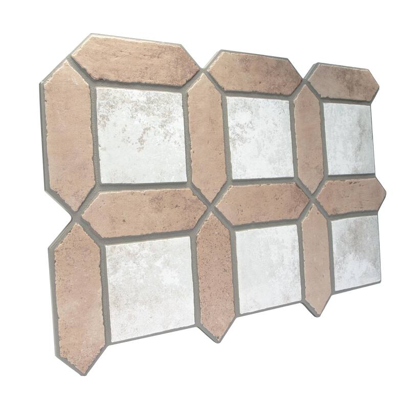 Merola Tile Picket Arenta Cotto with White Square 14-5/8" x 22-1/2" Porcelain Floor and Wall Tile