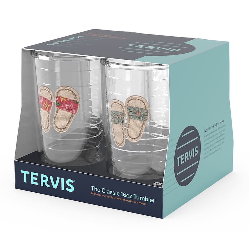 Tervis Sandy Slides Made in USA Double Walled Insulated Travel Tumbler, Assorted - 16oz - 4pk