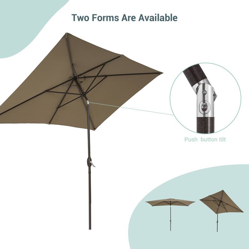 AOOLIMICS 10×6.5FT Rectangular Patio Umbrella with UV Protection, Easy Tilt, and Wind-Resistant Features