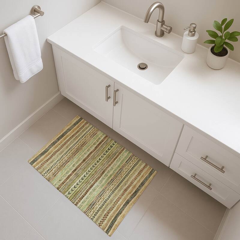 Premium Washable Super Soft Boho Stripes Mayfield Rug - Beige - 1'8" x 2'6"