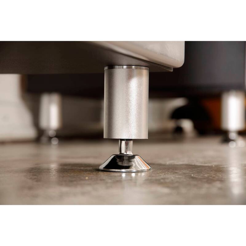 Garage Base Cabinet - 2 Door Storage Cabinet, Black Vinyl Laminate, Adjustable Feet, Soft-Close Doors