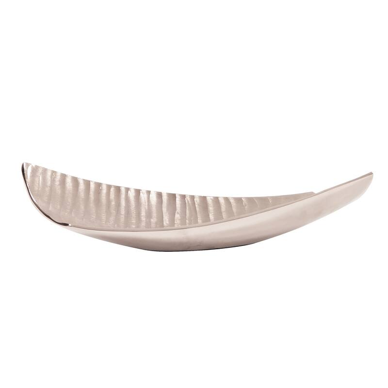 Allan Andrews Aluminum Metal Chisel Texture Nickel Tray - 4H x 20W x 6D