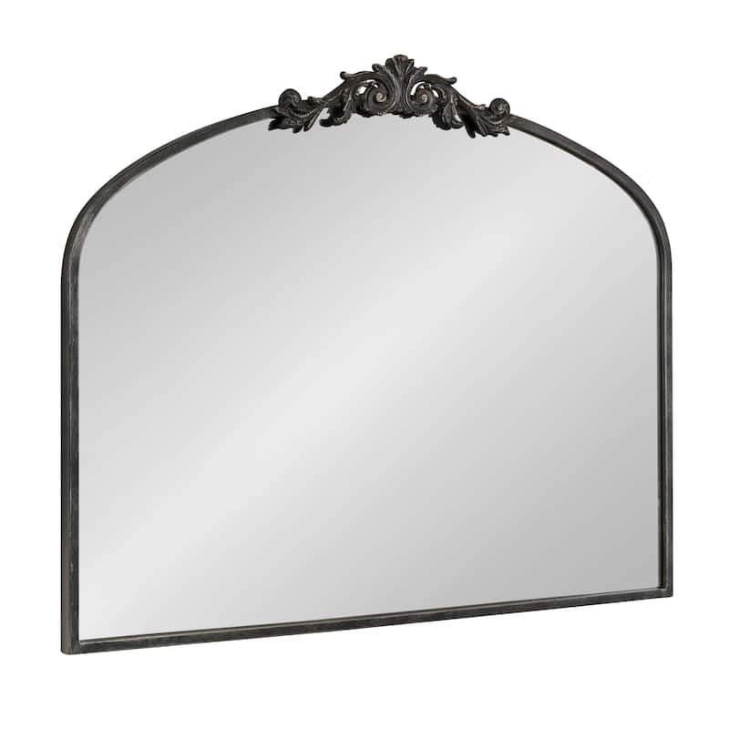 Kate and Laurel Arendahl Traditional Baroque Arch Wall Mirror - 36x29 - Black