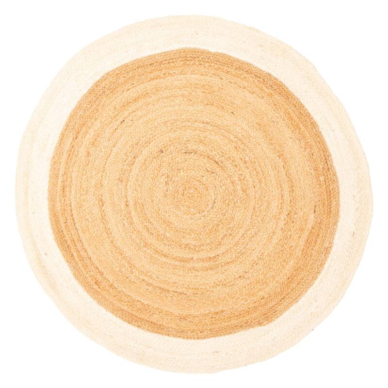 ECARPETGALLERY Braided Weave Palas Denizli Tan Jute Rug - 3'7 x 3'7