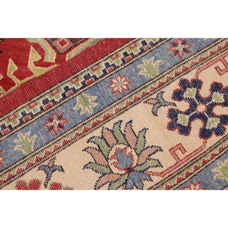 Tribal Kazak Quinten Red/Beige Wool Rug - 8'11'' x 11'9''