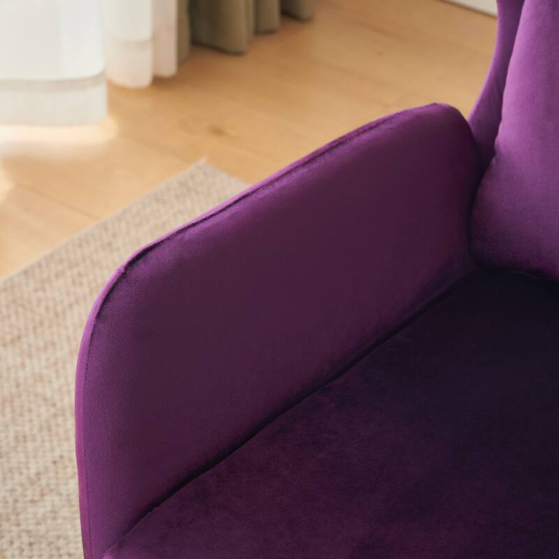 32" Wing Back Velvet Accent Chair