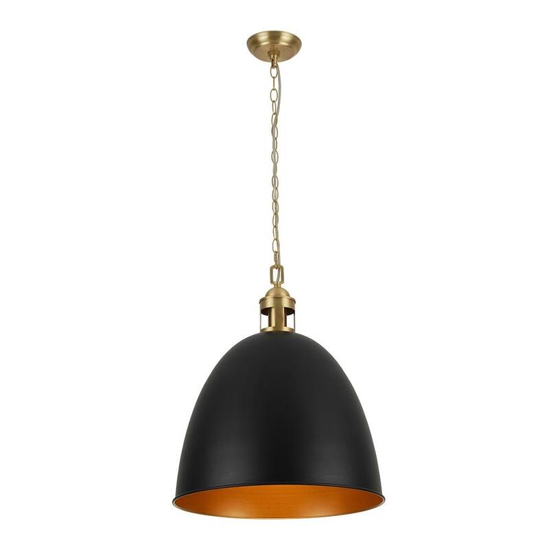Mid-Century Modern 1-Light Bell Dome Large Pendant Light 17.7in