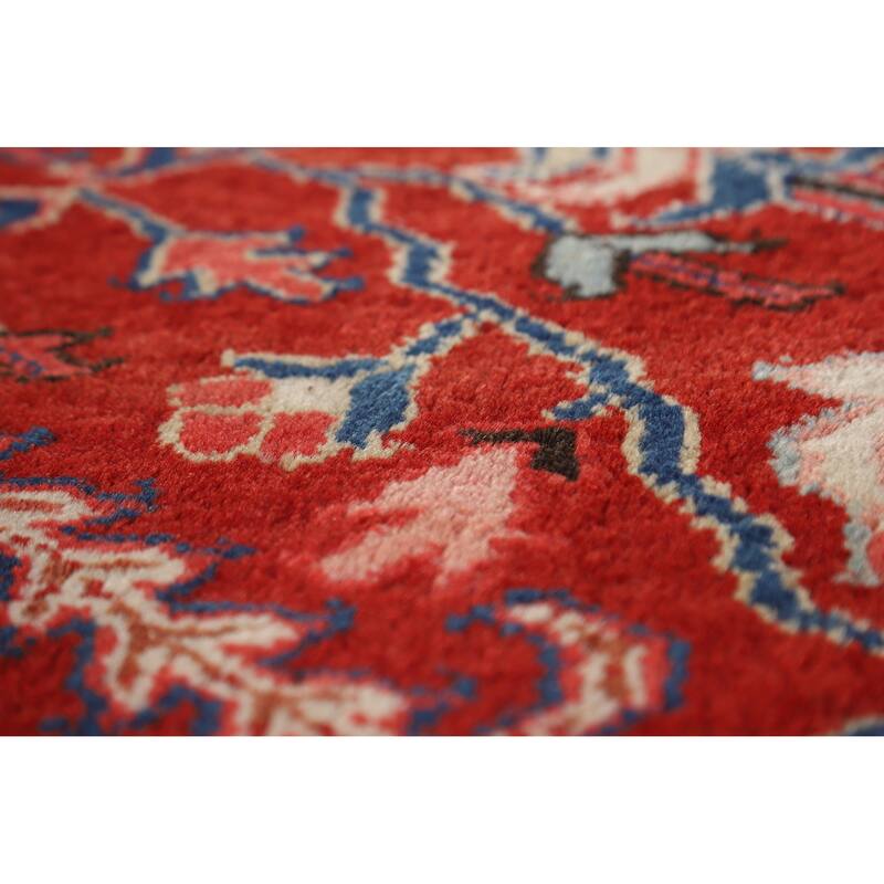Hand Knotted Oriental 100% Wool Carpet Traditional Medallion Red Heriz (serapi) Area Rug - 11' 10'' X 8' 8''