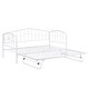 preview thumbnail 7 of 12, White Metal Frame Twin Daybed with Triangular Design Guardrail Bed