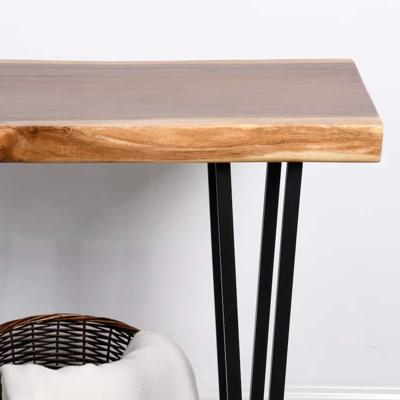 Natural Wood Rectangle Coffee Console Table