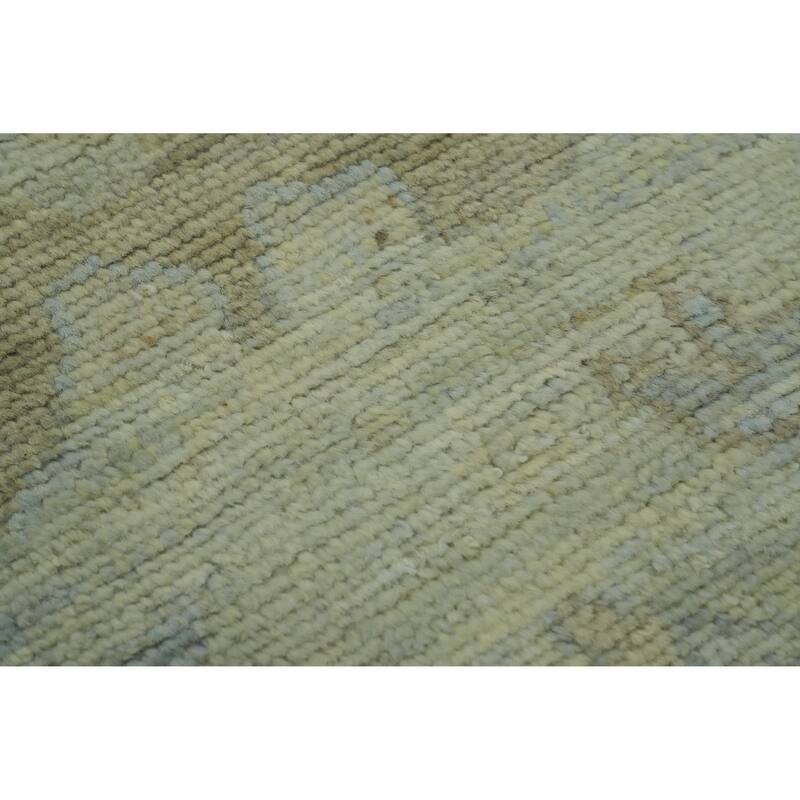 All-Over Floral Oushak Vegetable Dye Area Rug, Floral Geometric Carpet - 11' 7'' X 8' 10''