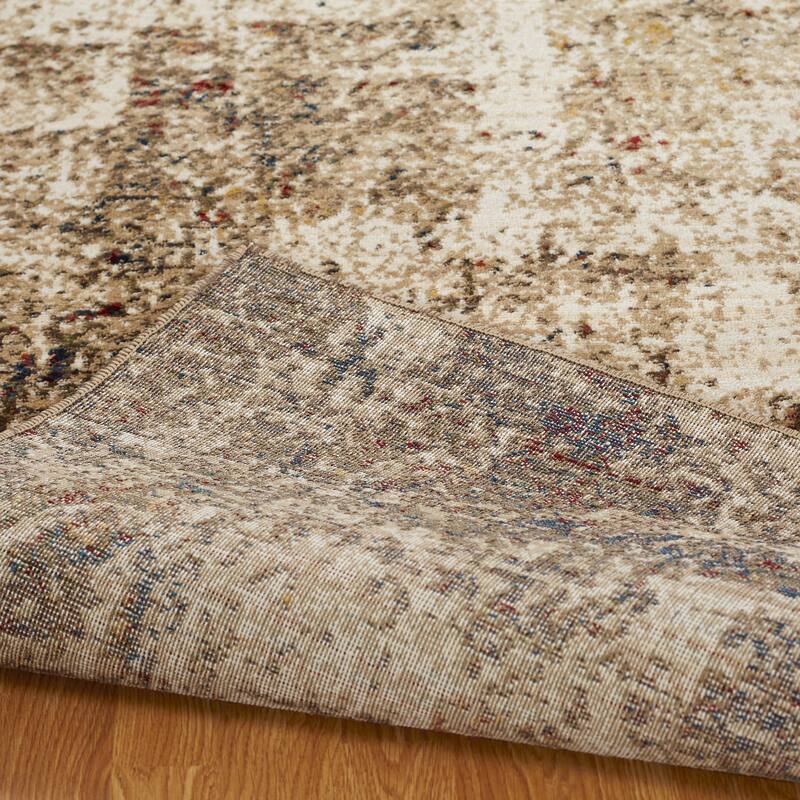 Porch & Den Delta Distressed Sand Tones Abstract Area Rug
