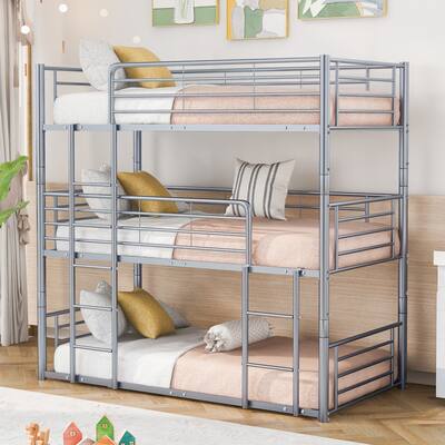 Triple Twin Bunk with Guardrails
