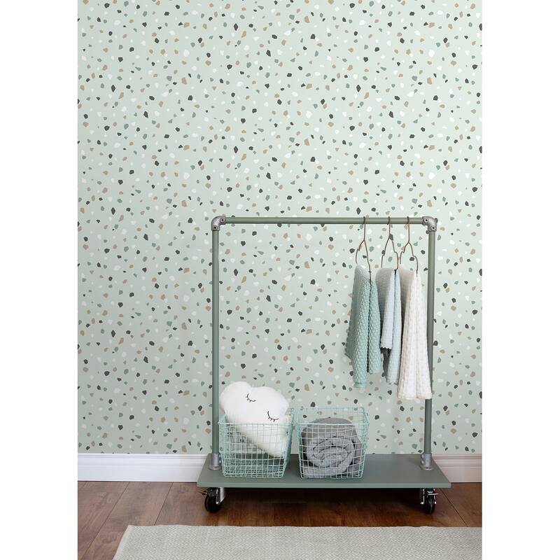 Chesapeake Ona Mint Terrazzo Wallpaper - 20.9 x 396 x 0.025