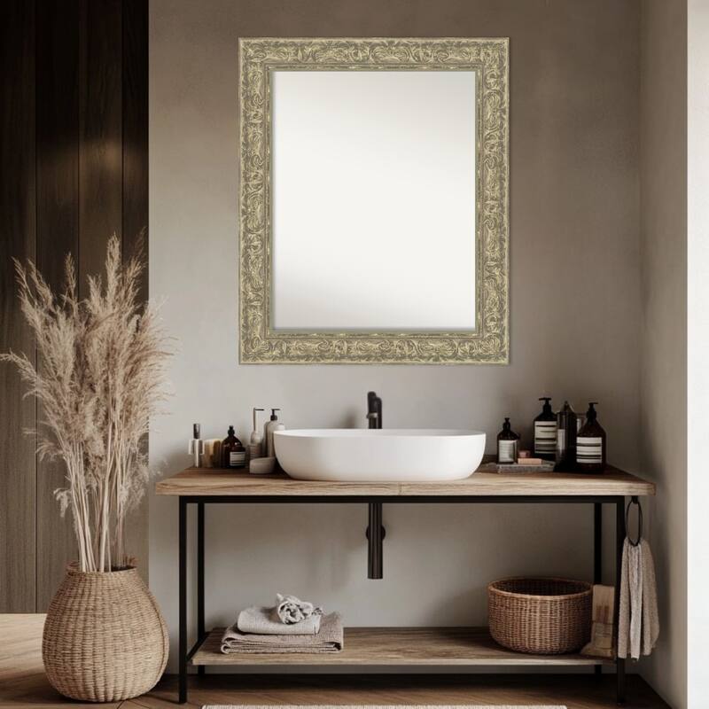Luxe Non-Beveled Framed Bathroom Vanity Wall Mirror