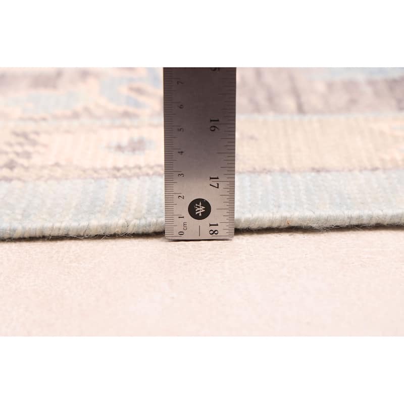 ECARPETGALLERY Hand-knotted Modern Oushak Light Blue Wool Rug - 8'0 x 9'11