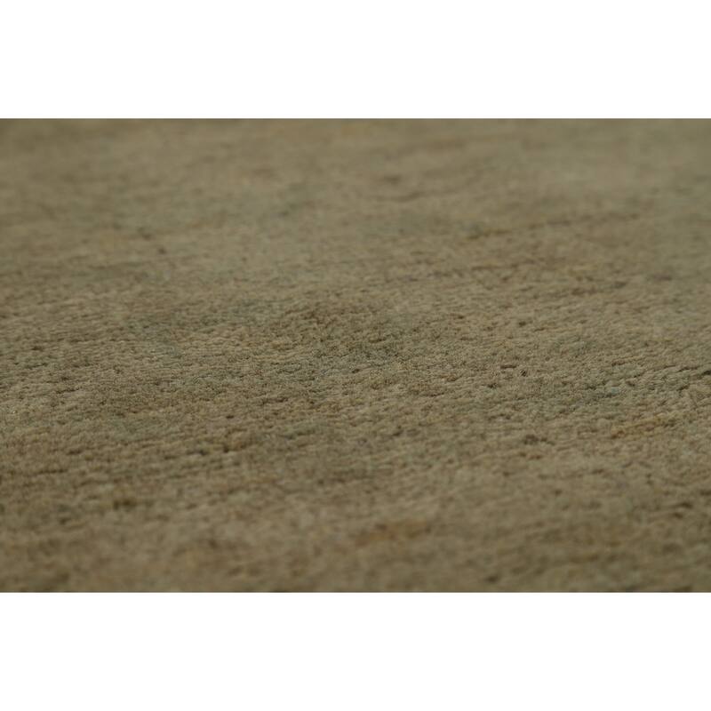 Sage Green Modern Gabbeh Oriental Area Rug Hand-Knotted Wool Carpet - 4'10" x 6'7"