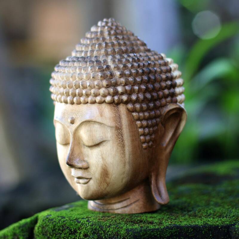 NOVICA Handmade Buddha Nature Wood Sculpture