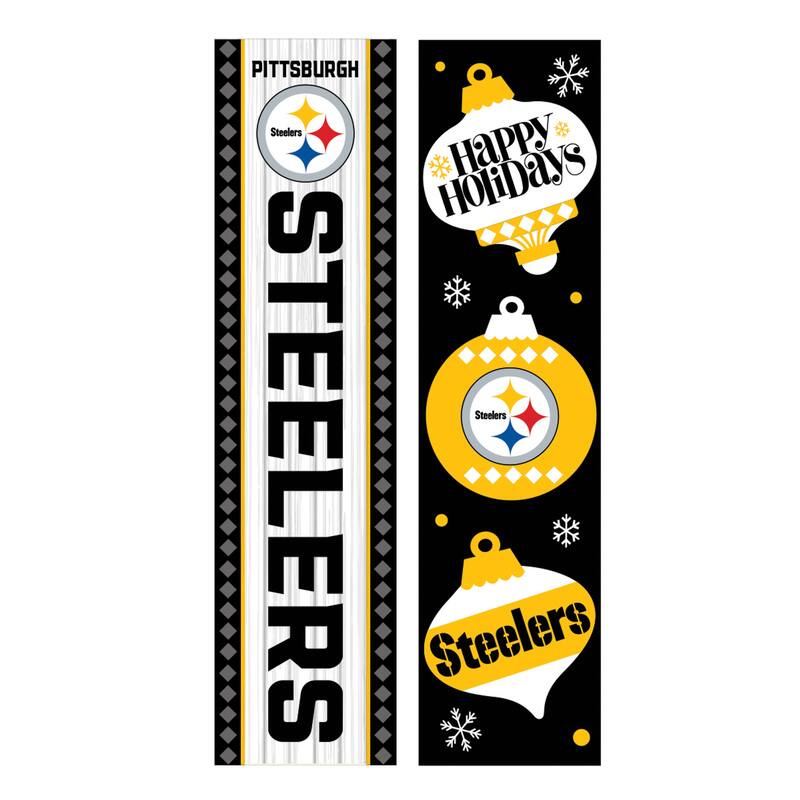47" Double Sided Seasonal Porch Leaner, Pittsburgh Steelers - 47" x 11.25"