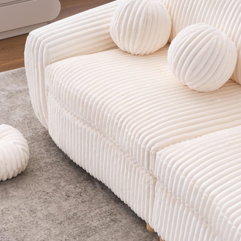 84" Corduroy Sofa - Modern Oversized Loveseat