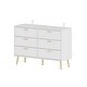 preview thumbnail 21 of 28, Modern 6-Drawer Dresser with Gold Legs and Handles, 47.2" Wide Mid-Century Bedroom Dresser Chest