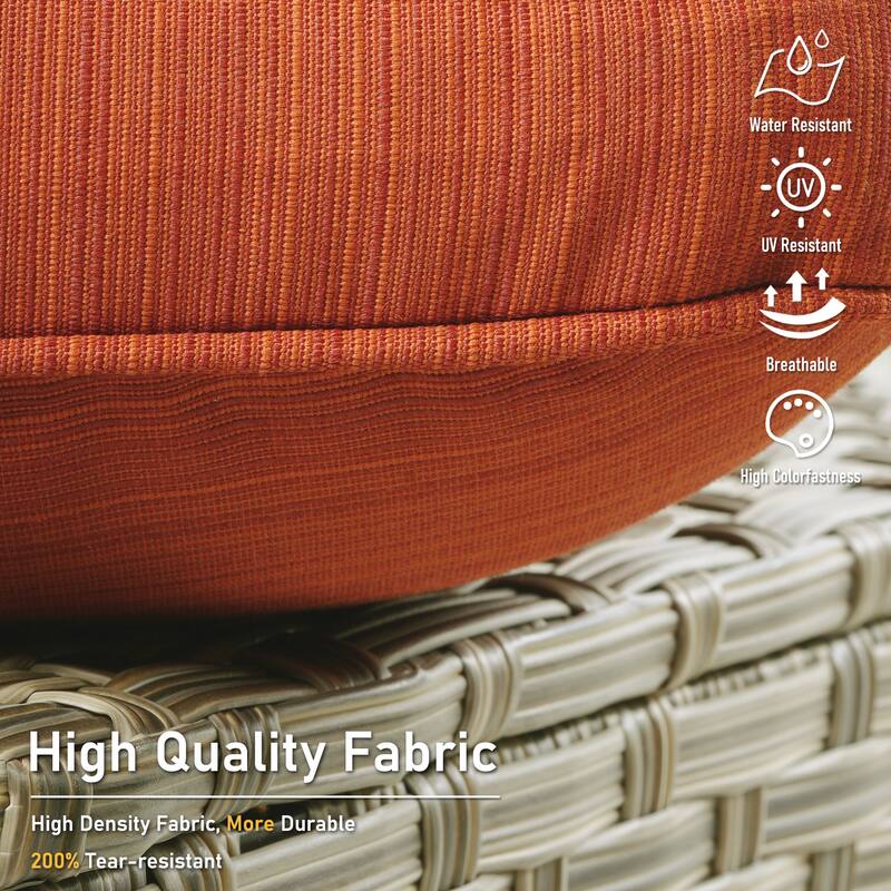 HOOOOWOOO 5-piece Wicker Rattan Patio Outdoor Furniture Ergonomic Conversation Set with Coffee Table