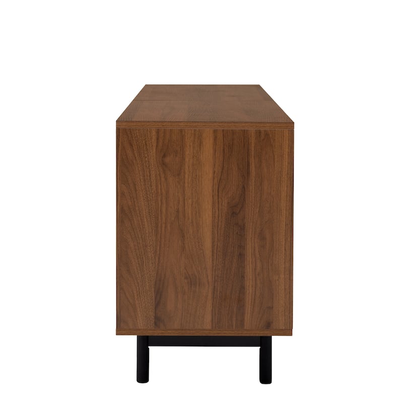 Roomfitters 78 Inch Modern TV Stand for TVs up to 85 Inch, Media Console with Soft-Closing Hinges & Solid Wood Legs, Walnut