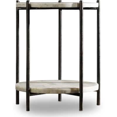 Hooker Furniture Blythe 19" Wide Metal Framed Urban Modern White Onyx