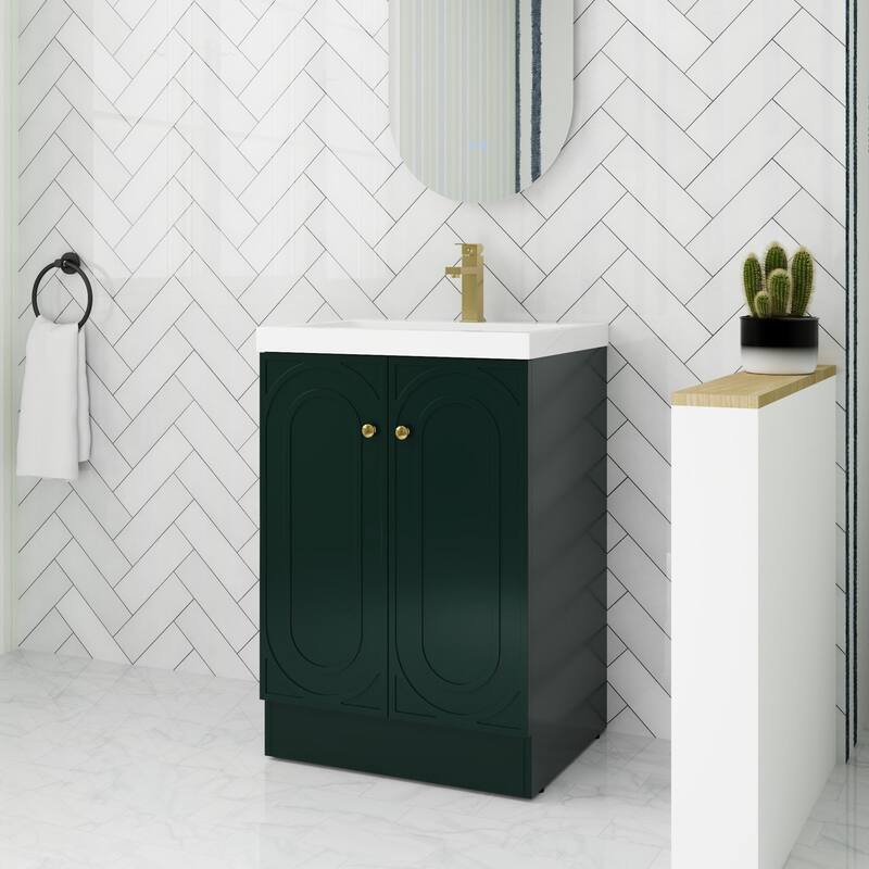 ARTCHIRLY 24/30/36 Inch Bathroom Vanity with Sink, Freestanding Bathroom Vanity with Soft Close Door and Adjustable Shelf