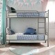 preview thumbnail 1 of 11, Twin Over Twin Metal Bunk Bed,Bunk Bed Save Space or Split Into 2 Beds Silver