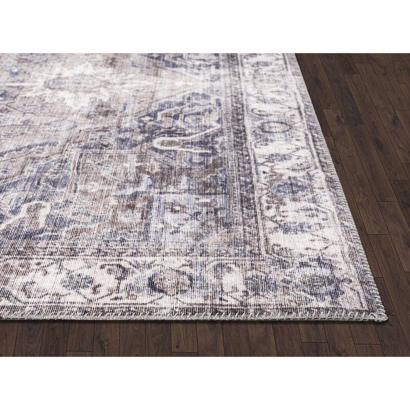 Abani Paloma PAL250A Vintage Brown and Grey Distressed Area Rug